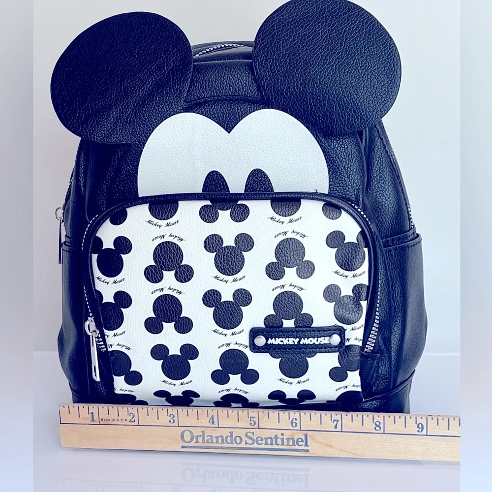 Adorable Black and White Mickey Mouse Backpack with Iconic Ears.  New with Tags.